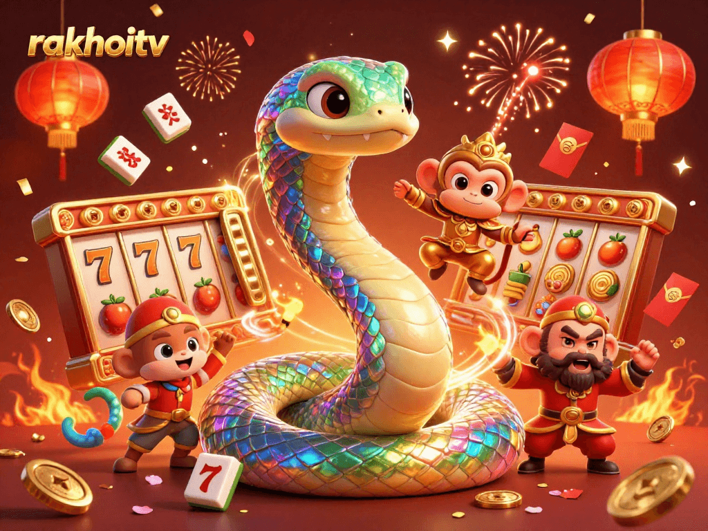 Experience thrilling gameplay with rakhoitv at dynamic casino adventures, packed with vibrant colors and characters.