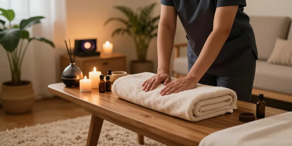 고양출장마사지 in a serene home spa environment with soothing ambiance.