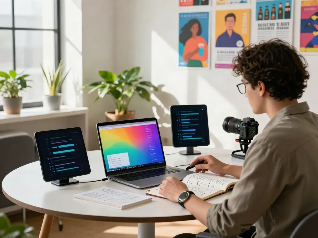 Content strategist optimizing instant indexing metrics in an engaging digital workspace.