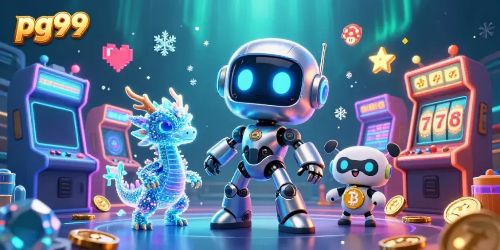Engage with pg99's thrilling slots in a vibrant, animated casino scene