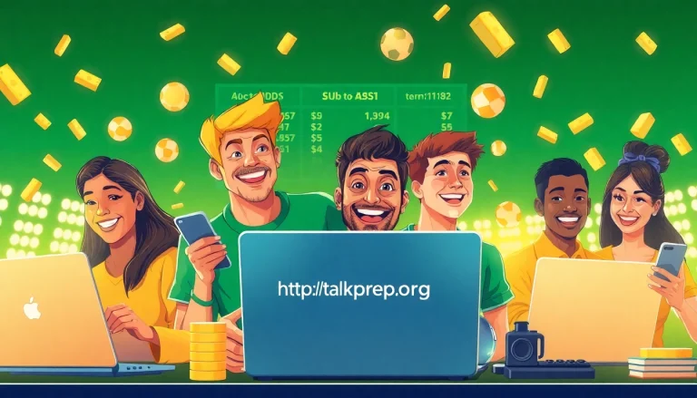 Capture a vibrant moment of online sports betting at https://talkprep.org/ with excited participants engaging in the action.