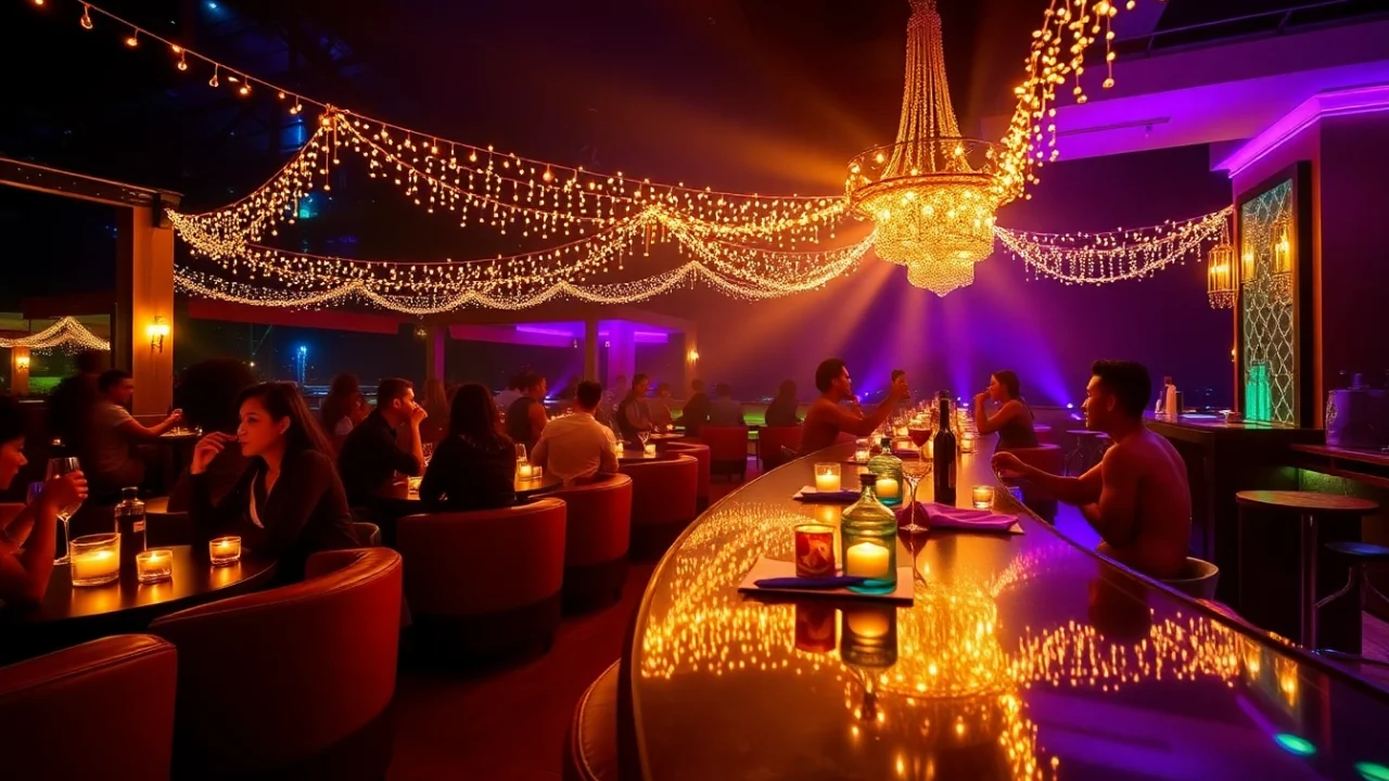 Dinner sxm experience at Club Noir with vibrant lights and captivating performances