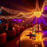 Dinner sxm experience at Club Noir with vibrant lights and captivating performances