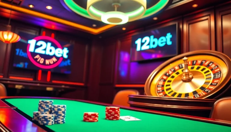 Experience thrilling gameplay at 12bet with exciting poker, roulette, and casino visuals.