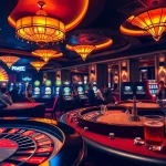 Winning excitement at a high-stakes poker table with chips and cards at https://rikvip.mx/ casino.