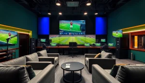 Engaging sports broadcasting setup showcasing live events and cutting-edge technology.