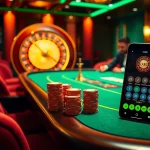 Players engaging in a high-stakes game at a luxurious gambling table with xin88 vn elements.