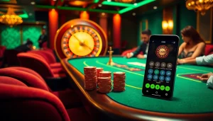 Players engaging in a high-stakes game at a luxurious gambling table with xin88 vn elements.