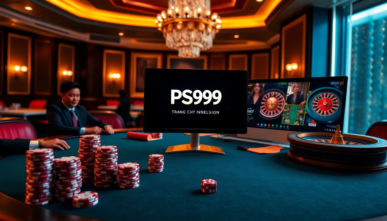 Experience the elegance of gaming at trang chủ PS99 with vibrant poker chips and luxurious dealer tables.