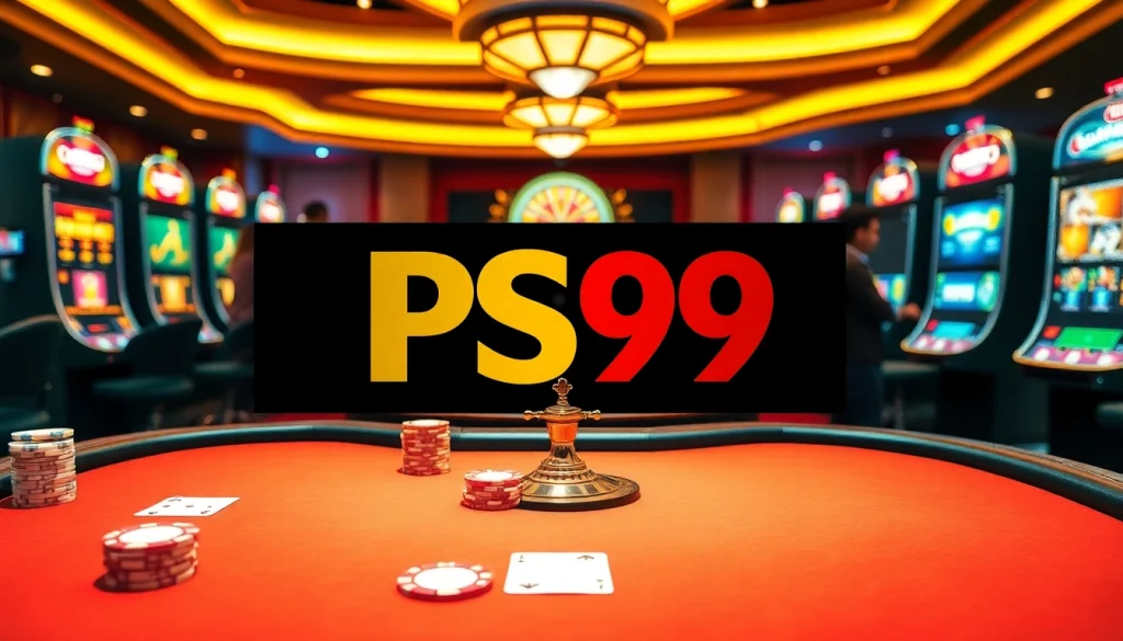 Engaging gaming experience at trang chủ PS99 with vibrant poker chips and roulette wheel.