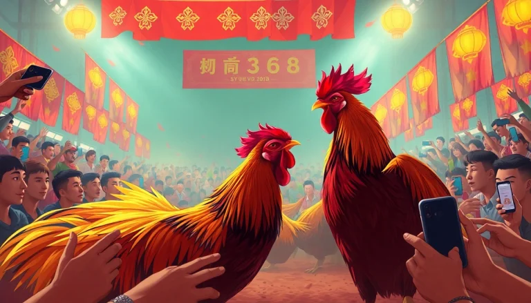 Exciting live cockfighting at SV368 with intense competition and vibrant spectators.