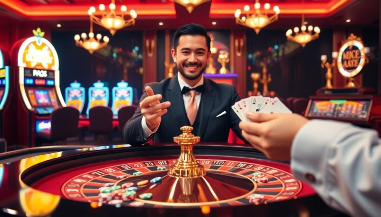Experience the thrill of gambling at dom88.us.com with engaging casino tables and vibrant slot machines.