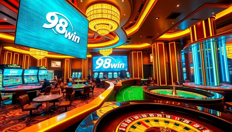 Experience thrilling gaming at 98win with vibrant casino tables and exciting action.