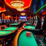 Players enjoying diverse games at NK88 casino, radiating excitement and luxury.