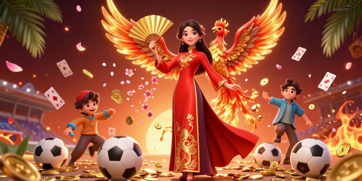 Engaging illustration showcasing tỷ lệ bóng đá kèo nhà cái with vibrant footballs and rich casino elements.