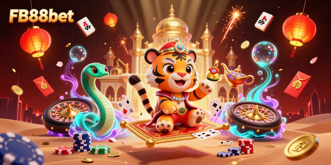 Experience thrilling action with FB88bet's vibrant casino scene filled with classic game elements.