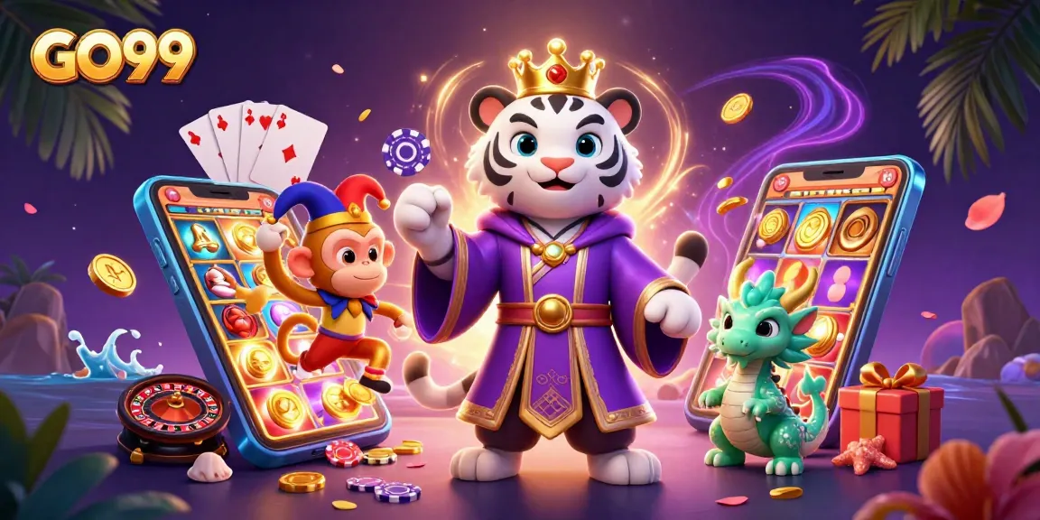 Win big with GO99 while enjoying vibrant gaming elements and rich rewards in a playful casino setting.